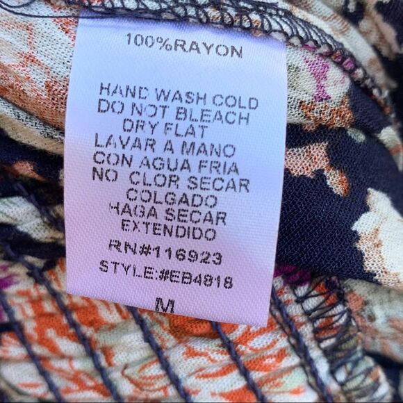 Easel Los Angeles cropped wide leg floral crepe ruffle jumpsuit M - Picture 6 of 7